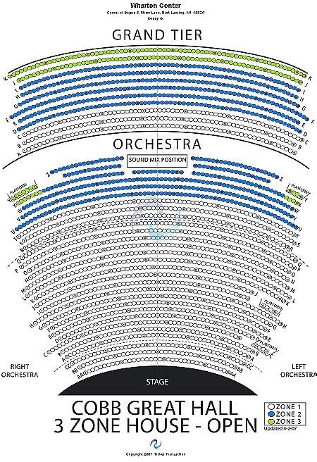 Wharton Center Seating | Wharton, Center, Zone 2