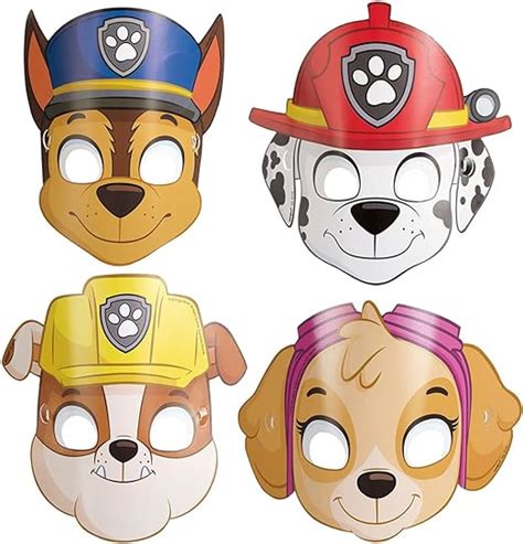 Amazon.com: Assorted Paw Patrol Party Paper Masks (Pack Of 8) - Durable & Fun Party Favors ...