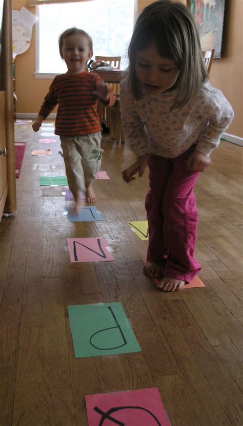 To Every Purpose: Alphatrain floor puzzle, homemade ABC hopscotch and ...