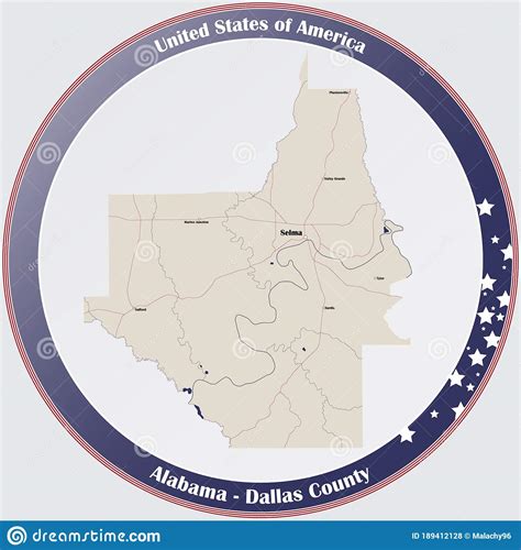 Alabama: Dallas County Map Vector Illustration | CartoonDealer.com #91452276