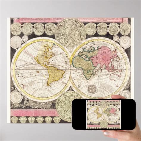 Vintage World Map Poster | Zazzle