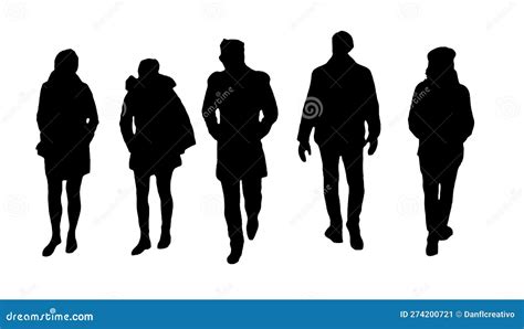 Group of People Walking Graphic Silhouette Stock Illustration ...