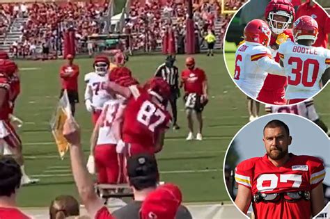 Travis Kelce punches Jack Cochrane at Chiefs training camp