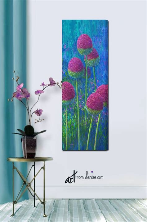 Tall Narrow Vertical Wall Art Canvas Floral Abstract Colorful - Etsy