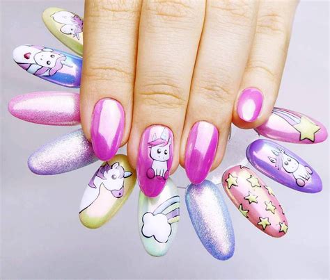 Pin on NAILS: Rainbow & unicorn