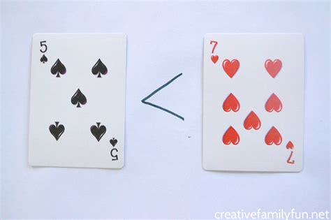 Playing Card Greater Than Less Than Games - Creative Family Fun