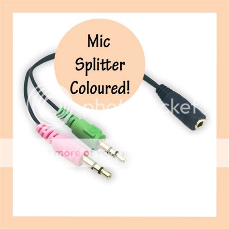 Audio Mic Splitter AUX 3.5mm Cable Headphone Microphone Adapter Female to 2 Male | eBay