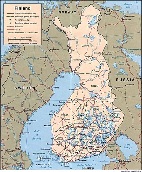 Finlande • Carte • PopulationData.net