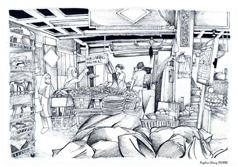 Vegetable Market Sketch