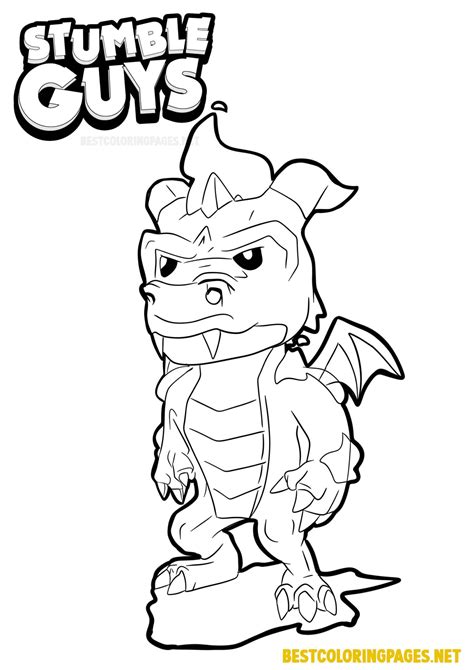 Coloring page Stumble Guys Inferno Dragon - Free printable coloring pages