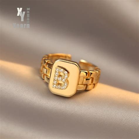 Letter B Gold Ring | canoeracing.org.uk