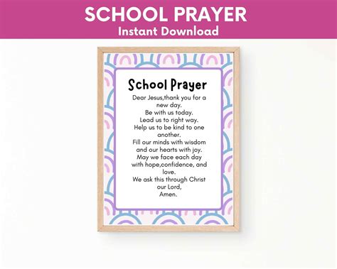 Daily Morning Prayer for Kids,back to School Christian Classroom Prayer ...