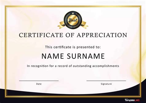 The awesome 30 Free Certificate Of Appreciation Templates ...