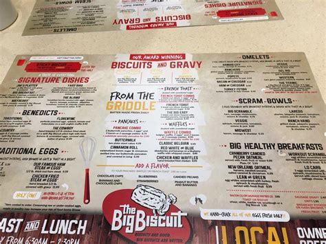 Menu at The Big Biscuit restaurant, Lee's Summit, SE Blue Pkwy