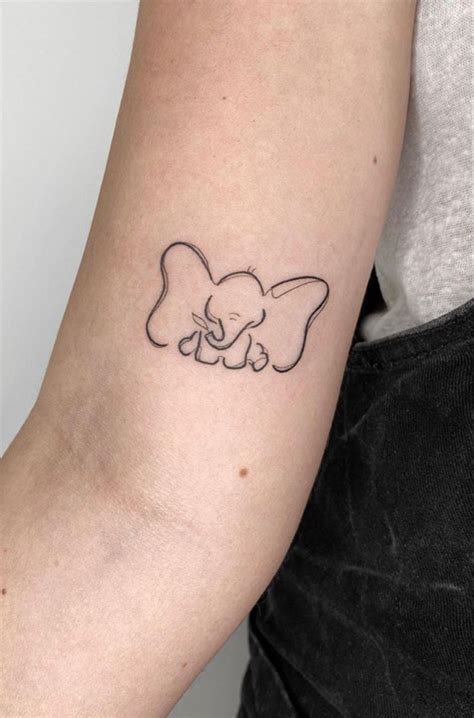 Minimalistic dumbo outline tattoo for disney lovers ️ #dumbo # ...