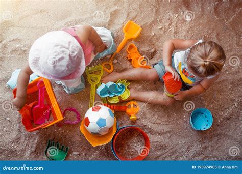 Kids Games in Sandbox stock image. Image of leisure - 193974905