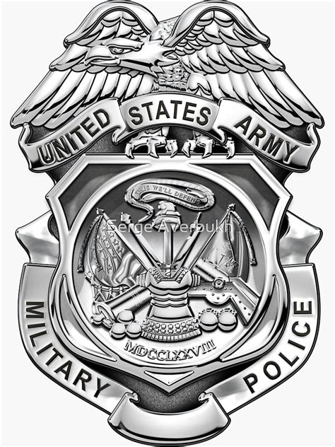 "U.S. Army Military Police Corps - Army MP Badge over White Leather" Sticker for Sale by ...