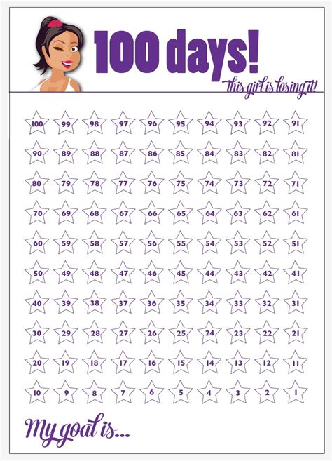 100 day countdown calendar printable | Qualads