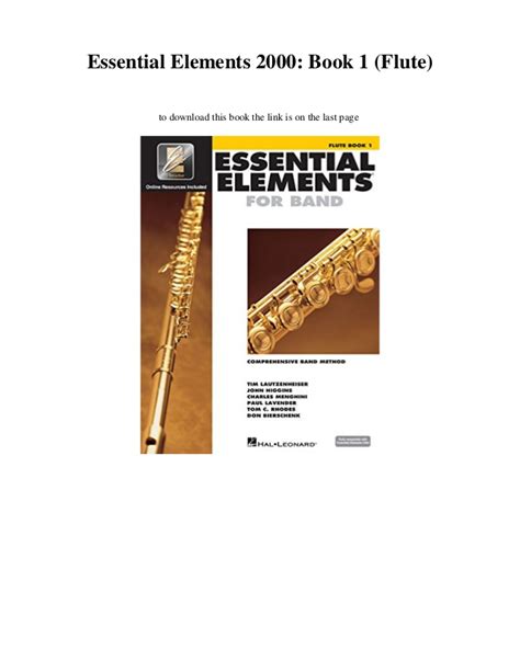 Essential Elements Flute Book 1 Pdf - docfasr