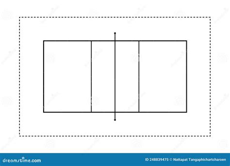 Volleyball Court Field Outline Style Stock Vector - Illustration of ...