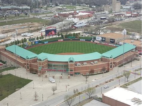 Hammons Field, home to the Springfield Cardinals, from the 22nd floor ...