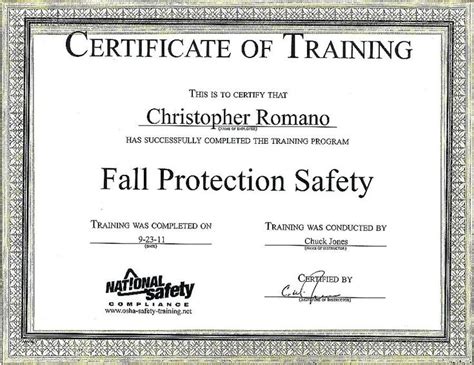 Fall Protection Certification Template (1) | PROFESSIONAL TEMPLATES | Certificate templates ...