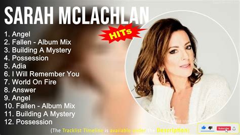 Sarah McLachlan Greatest Hits ~ Angel, Fallen Album Mix, Building A ...