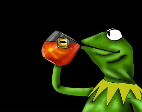 My recreation of Kermit sipping tea, by RasRubel on DeviantArt