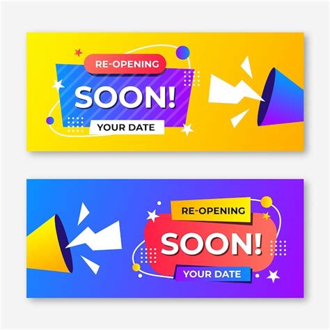 Re-opening soon banner template | Free Vector