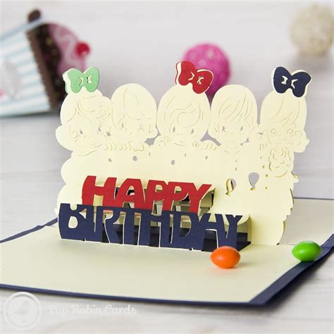 Happy Birthday Kids Handmade 3D Pop-Up Card | Pop Robin Cards UK | 3D ...