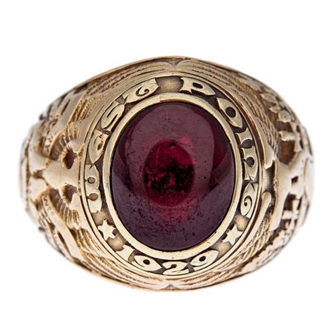 'Tiffany & CO' West Point Garnet Ring 1929 | 1stdibs.com | Black ...