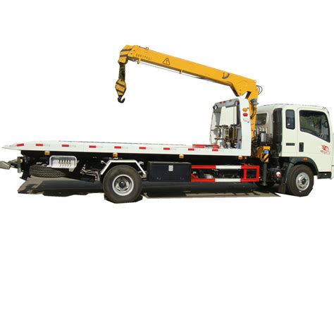 Rhd Sinotruk 6 Wheel 4ton Tilt Tray Self Loader Tow Truck with 3ton Crane - Tilt Tray Tow Truck ...