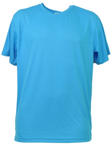 Light Blue Dry Fit Tshirt Tee Mens Adult Short Sleeve Plain Gym Crew Neck XLarge - Walmart.com