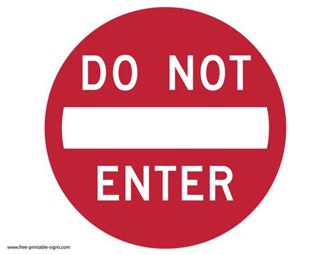 Printable No Entry Sign – Free Printable Signs