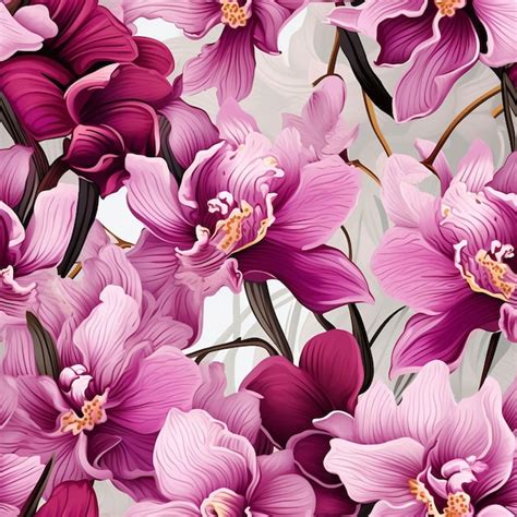 Premium AI Image | Seamless orchid pattern for any project