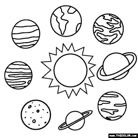 Planets Online Coloring Pages