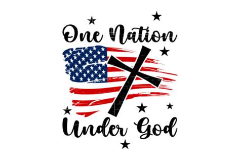 One Nation Under GOD American Flag Cross Graphic by SunandMoon ...