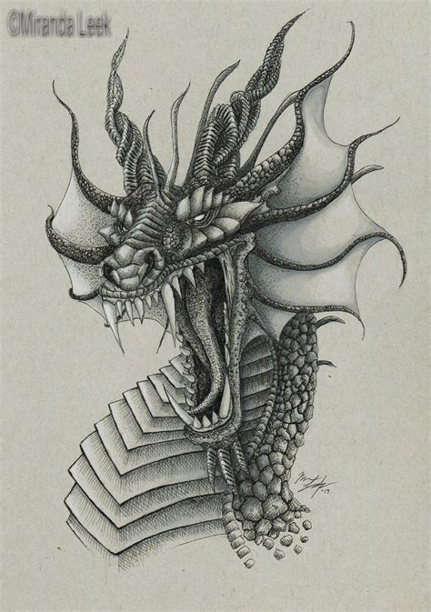 Realistic Dragon Drawing at GetDrawings | Free download