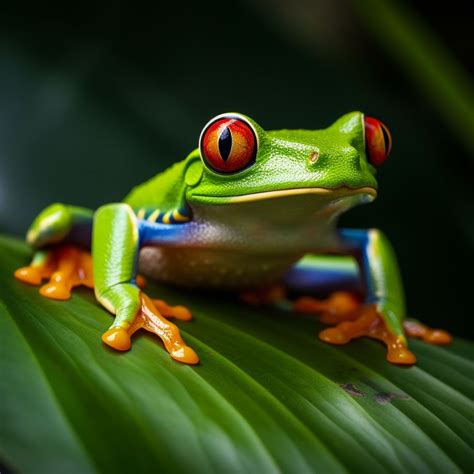 Red Eyed Tree Frog Eating Crickets