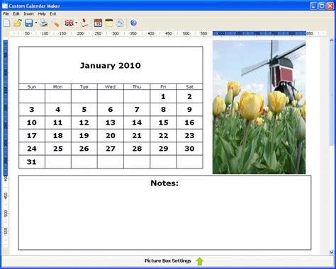 Custom Calendar Maker Main Window - Custom Calendar Maker - Custom Calendar Maker allows you to ...