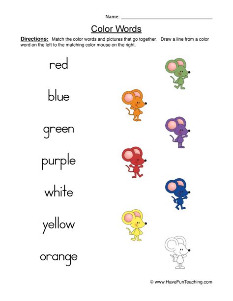 Color Worksheets | Have Fun Teaching