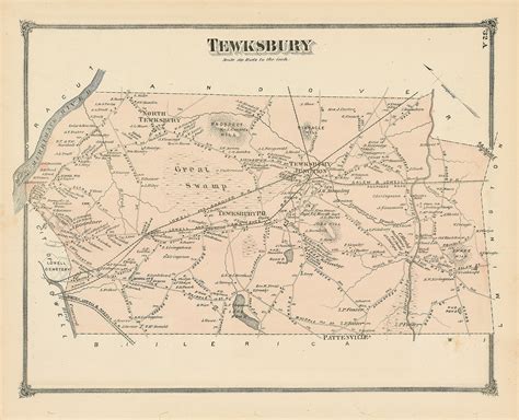 TEWKSBURY, Massachusetts 1875 Map - Replica or Genuine ORIGINAL