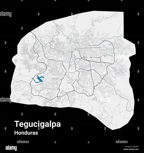 Tegucigalpa vector map. Detailed map of Tegucigalpa city administrative ...