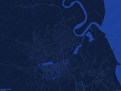 Pangkalpinang Vector Map - Dark Blue (AI,PDF) | Boundless Maps