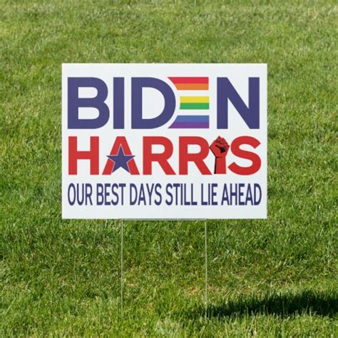 Biden Harris Our Best Days Still Lie Ahead Rainbow Garden Sign | Zazzle.co.uk