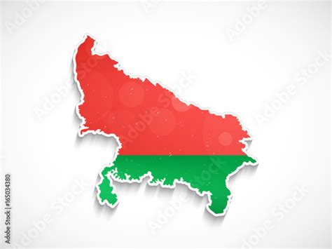 Illustration of background with Indian state Uttar Pradesh Flag with ...