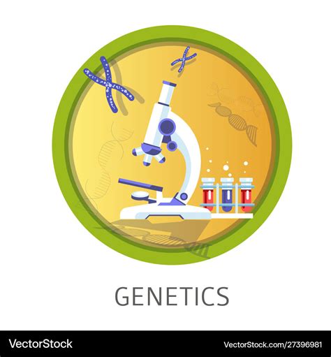 Genetics studies themed concept logo Royalty Free Vector