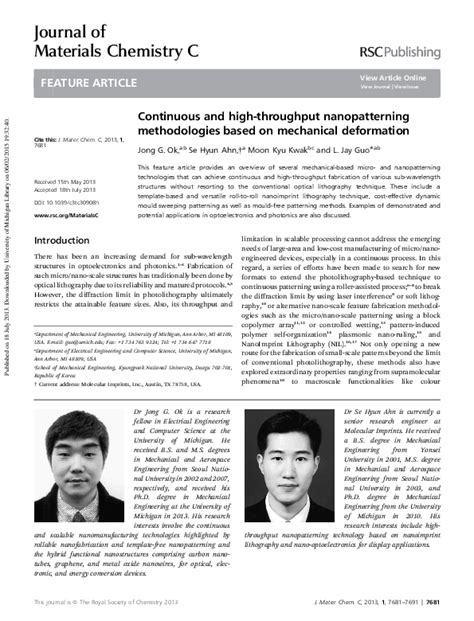 (PDF) Journal of Materials Chemistry C View Article Online | Jay Guo ...