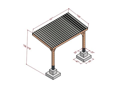 Single Cantilevered Carport Plan , Wooden Cantilever Carport , Single Slope Car Garage , Carport ...