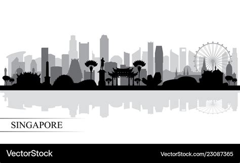 Singapore city skyline silhouette background Vector Image